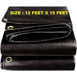hous of commons TARPAULINE 12X 15 FEET BLACK Tent - For UV RESISTANT PROTECT FROM WIND RAIN OR SUNLIGHT, WATERPROOFING SHEET-picture-16