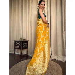 HOUSE OF AXI Woven Design Zari Art Silk Banarasi Saree-picture-38