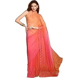 house of chiffon Candlelight Multi Hue embellished Saree for Women 5.5 Mtr Sarees With Blouse for Women-picture-19