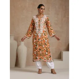 House of Chikankari Multi Embroidered Kurta-picture-8