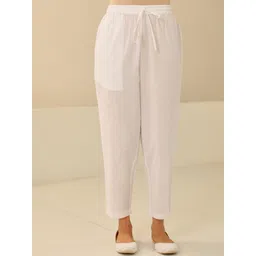 House of Chikankari Women Straight Fit Trousers-picture-12
