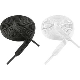 house of common Shoe Laces Flat Black White 150cm shoe laces for Canvas Sneakers Black shoes Shoe Lace-picture-28