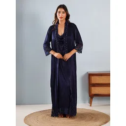 HOUSE OF ELORRA Women's Solid Maxi Nightdress-picture-43