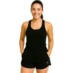 house of fusion Printed Women Pink, Black Running Shorts, Gym Shorts, High Waist Shorts, Sports Shorts-picture-22