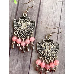 House Of Handmade Women Geometric Oxidised Drop Earrings-picture-11