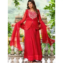 HOUSE OF JAMOTI Embellished Ready To Wear Poly Georgette Lehenga & Blouse Poly Georgette-image-28