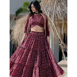 HOUSE OF JAMOTI Embroidered Beads and Stones Ready to Wear Lehenga & Blouse With Dupatta-image-31