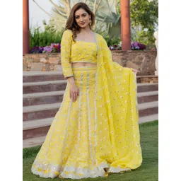 HOUSE OF JAMOTI Embroidered Thread Work Ready to Wear Lehenga & Blouse With Dupatta-image-20