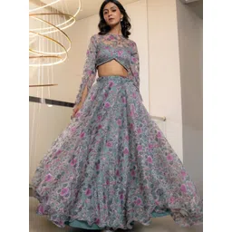 HOUSE OF JAMOTI Printed Ready to Wear Lehenga &-image-30