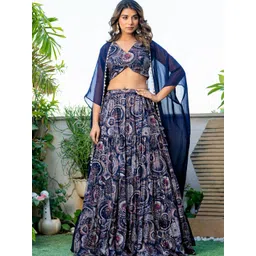 HOUSE OF JAMOTI Printed Ready to Wear Lehenga & Blouse With Shurg-image-23