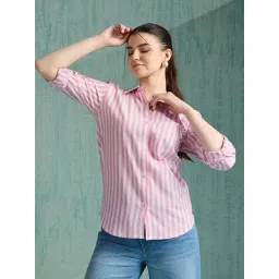 House of Mira Red Cotton Striped Shirt-picture-35