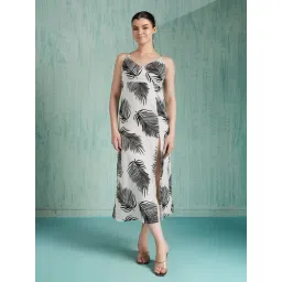 House of Mira White Polyester Printed Dress-picture-37