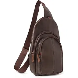 house of olive green Chest Bag for Men, Genuine Leather, Crossbody Sling Bag for Men and Women, Stylish Shoulder Side Bag with Adjustable Strap, Passport Bag for Travel, Office, Daily Commute & Outdoor Use-picture-40