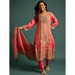 house of pataudi Anouk Women Floral Printed Regular Kurta with Trousers & With Dupatta-picture-28