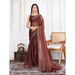 House of Pataudi Beads and Stones Embellished Border Saree-image-27