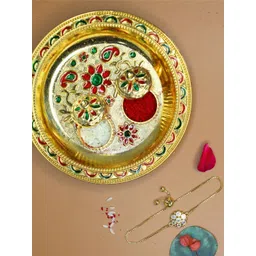 House of Pataudi Bracelet Rakhi With Pooja Thali & Roli Chawal, Greeting Card-picture-36
