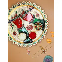 House of Pataudi Bracelet Rakhi With Pooja Thali & Roli Chawal, Greeting Card-picture-10