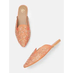 House of Pataudi Embellished Ethnic Mules-picture-30