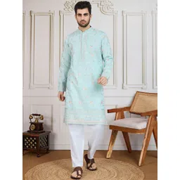 House of Pataudi Embroidered Straight Kurta-picture-29