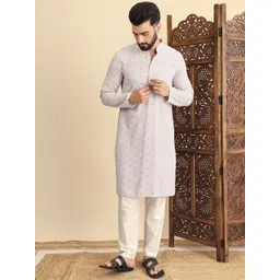 House of Pataudi Embroidered Straight Kurtas-picture-31