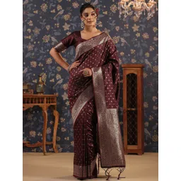 House of Pataudi Ethnic Woven Design Banarasi Saree-image-28