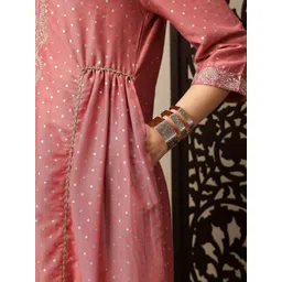 House of Pataudi Floral Sequin Embroidered Jashn Kurta image 4