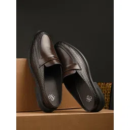 House Of Pataudi Men Brown Faux Leather Formal Slip On Mules Slip On For Women-picture-11