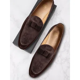 House of Pataudi Men Brown Handcrafted Loafers-image-42