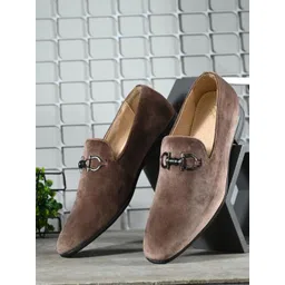 House of Pataudi Men Buckled Slip-On Formal Loafers-picture-25