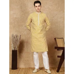 House of Pataudi Men Floral Embroidered Festive Straight Kurta-picture-39
