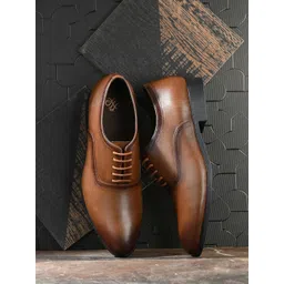 House of Pataudi Men Formal Genuine Leather Oxfords Shoes-picture-30