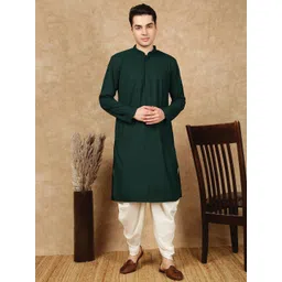 House of Pataudi Men Geometric Embroidered Festive Straight Kurta-picture-26