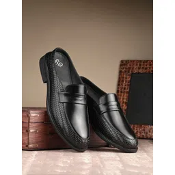 House of Pataudi Men Round Toe Formal Slip On Shoes-picture-25