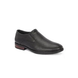 House of Pataudi Men Round Toe Leather Formal Slip-On Shoes-picture-14
