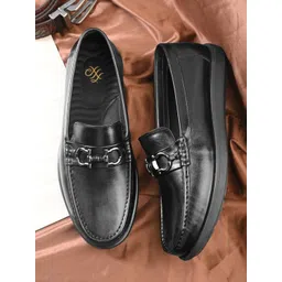 House of Pataudi Men Round Toe Slip-On Formal Loafers-picture-40