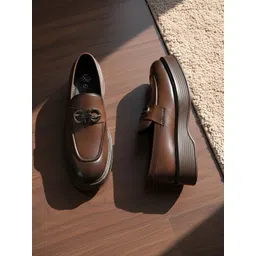 House of Pataudi Men Square Toe Slip-On Formal Loafers-picture-19