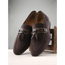 House of Pataudi Men Tasseled Formal Loafers-picture-17