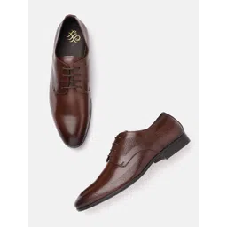 House of Pataudi Men Textured Detail Formal Derbys-picture-36