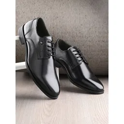 House of Pataudi Men Textured Formal Derbys-picture-37