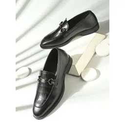 House of Pataudi Men Textured Formal Loafers-picture-28