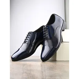 House of Pataudi Men Textured Formal Oxfords-picture-13