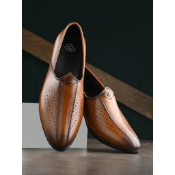 House of Pataudi Men Textured Formal Slip-On Shoes-picture-26
