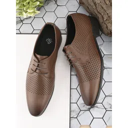 House of Pataudi Men Textured Lace-Ups Formal Derbys-picture-20