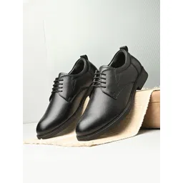 House of Pataudi Men Textured Leather Lace-Ups Formal Derbys Shoes-picture-22