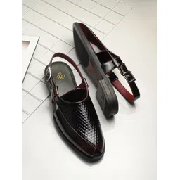 House of Pataudi Men Textured Shoe-Style Sandals-picture-36