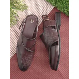 House of Pataudi Men Textured Slip-Resistant All Day Comfort Peshawari Sandal-picture-22