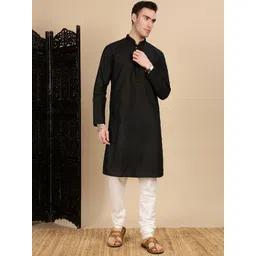 House of Pataudi Men Textured Woven Design Kurta with Churidar-picture-21