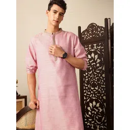 House of Pataudi Striped Jashn Kurta-picture-12
