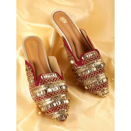 House of Pataudi Women Embellished Mules-picture-32