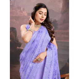 House of Pataudi Women Embroidered Saree With Blouse Piece-picture-32